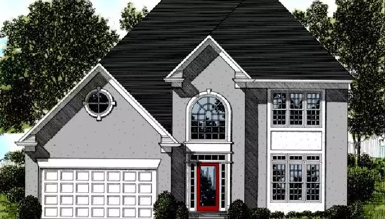 image of 2 story european house plan 7619